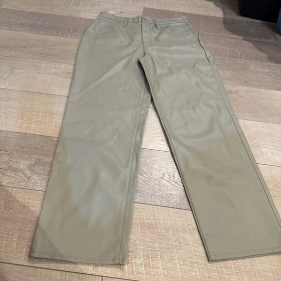 MADEWELL WOMENS PERFECT STRAIGHT HIGH RISE FAUX TAN LEATHER PANTS NEW SIZE 29 - Picture 2 of 13